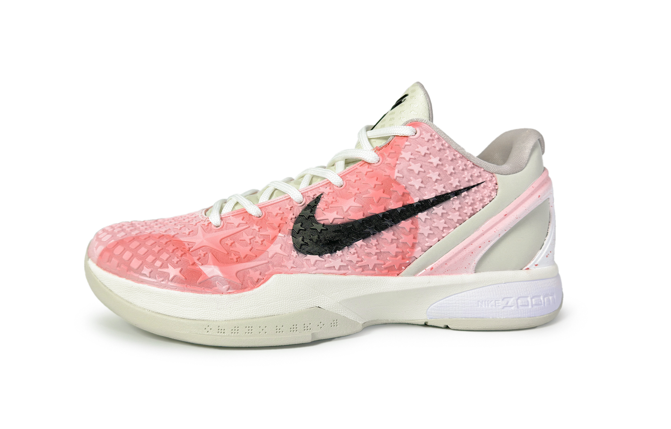 

Nike Баскетбольные кроссовки Zoom Kobe 6 Honey Peach с низким антискользящим износостойким верхом, мужские, белые, розовые