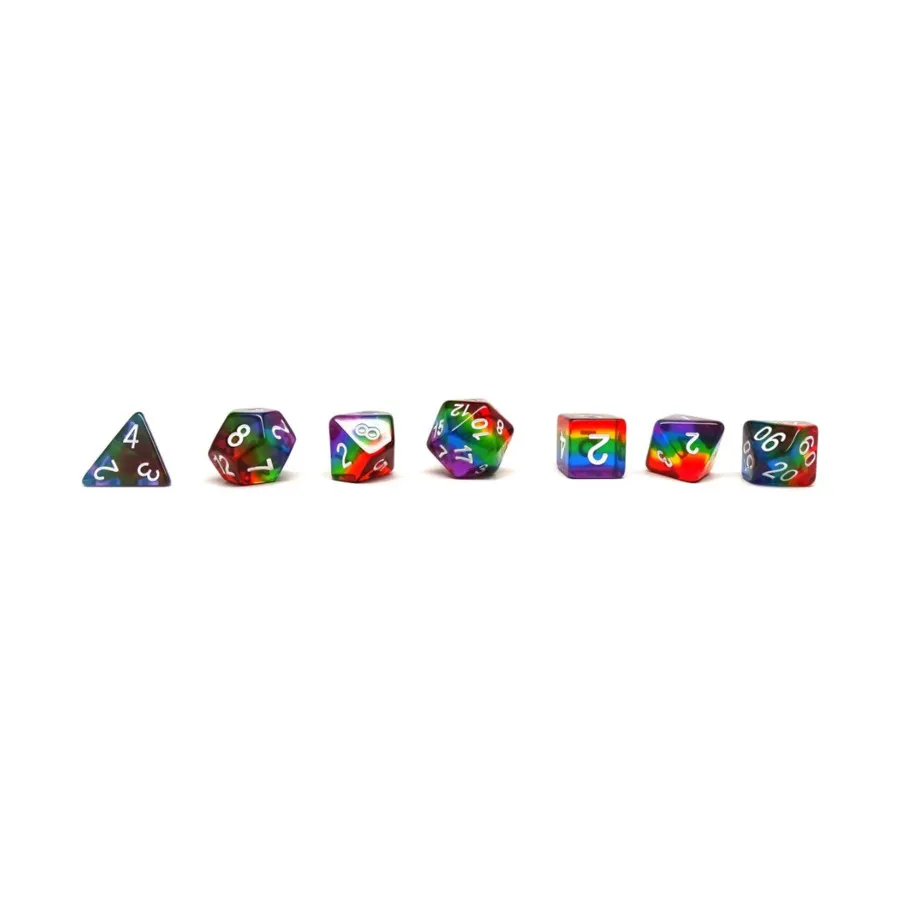 

Радужная призма с белым (7), Dice - 7 Piece Poly Sets - Multi-Tone (Easy Roller Dice)