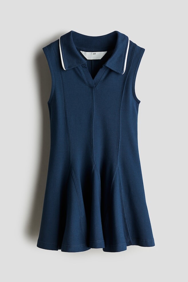

Платье-Поло из пике со складками-годе H&M, синий