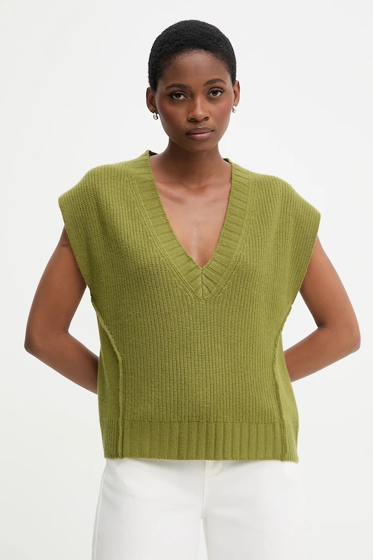 

Жилет из смесовой шерсти United Colors Of Benetton, зеленый