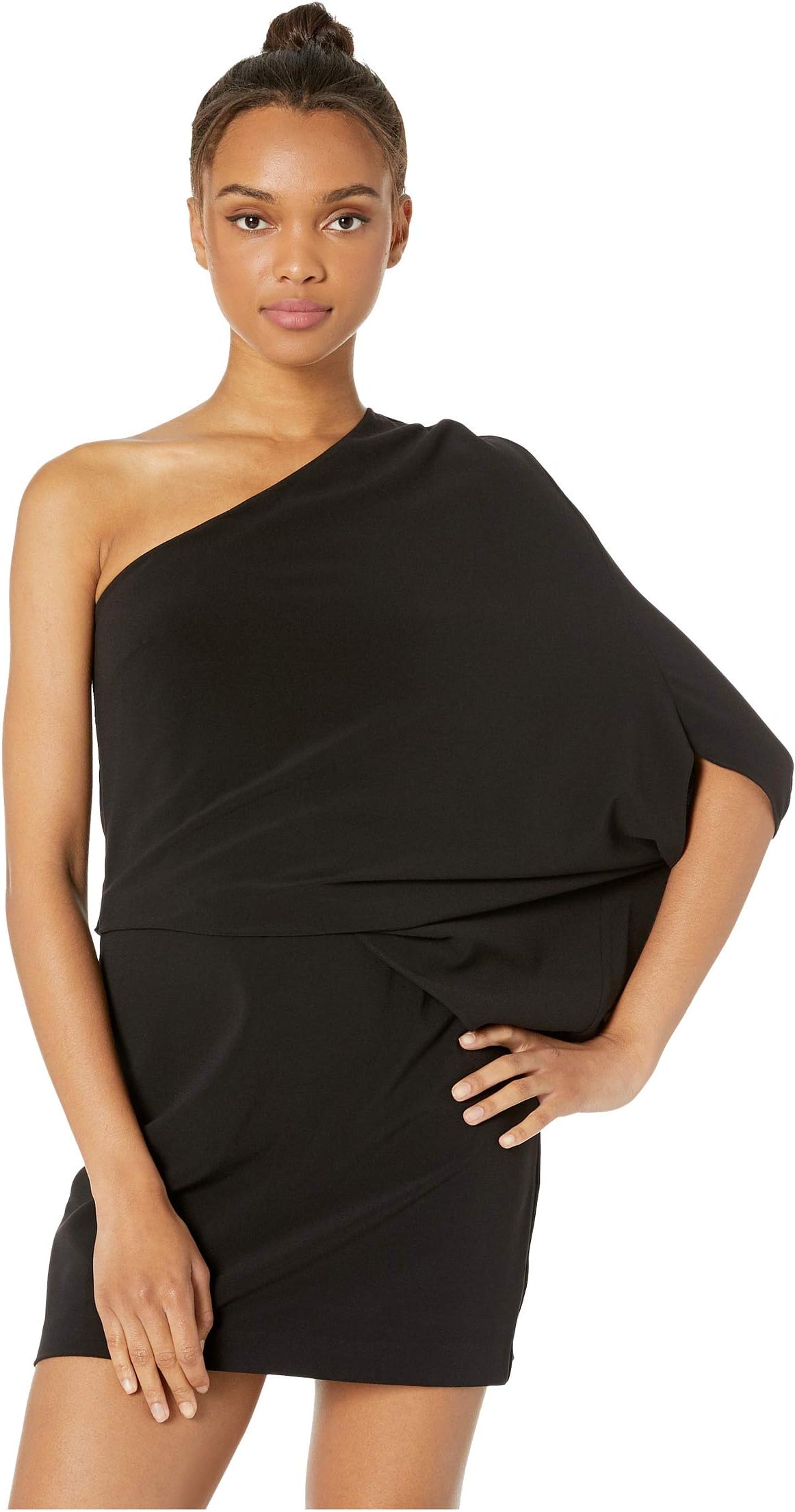 

Платье Halston One Shoulder Asymmetrical Sleeve Dress, черный