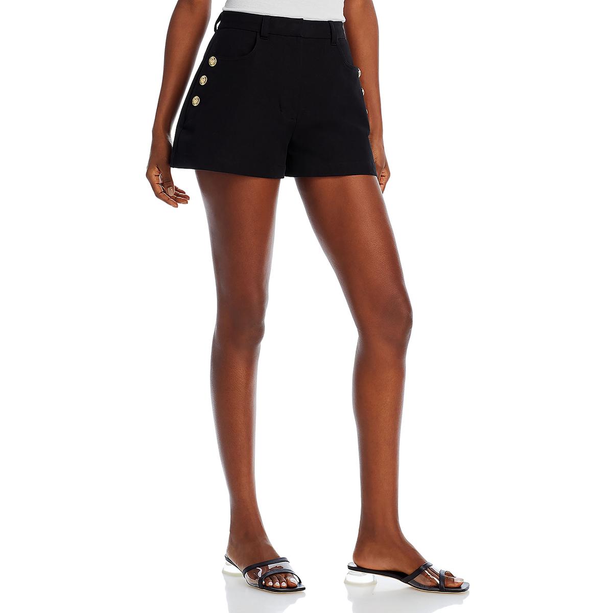 

Короткие джинсовые шорты с отделкой пуговицами Elliot Womens Derek Lam 10 Crosby, черный