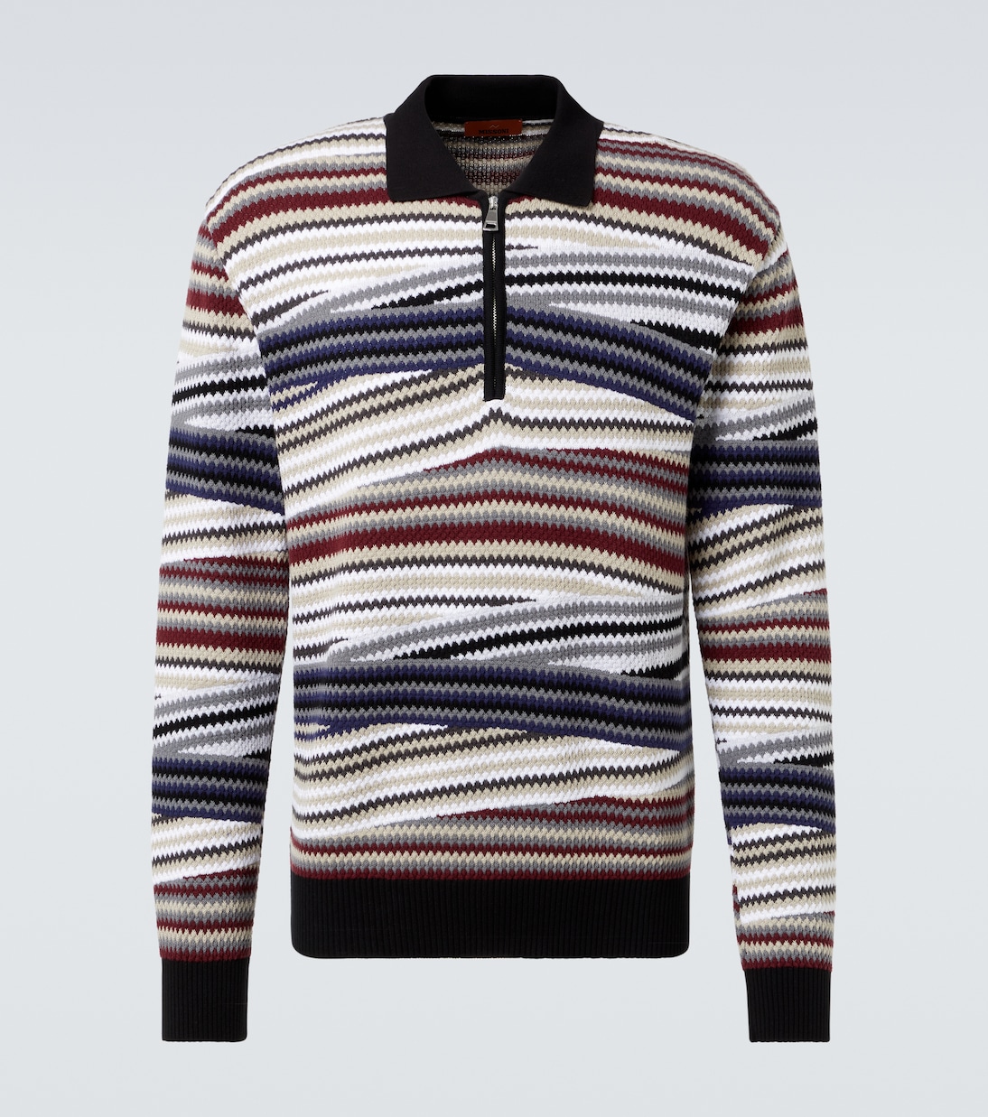

Хлопковый поло-свитер зигзаг Missoni, Multi bordeaux blue white