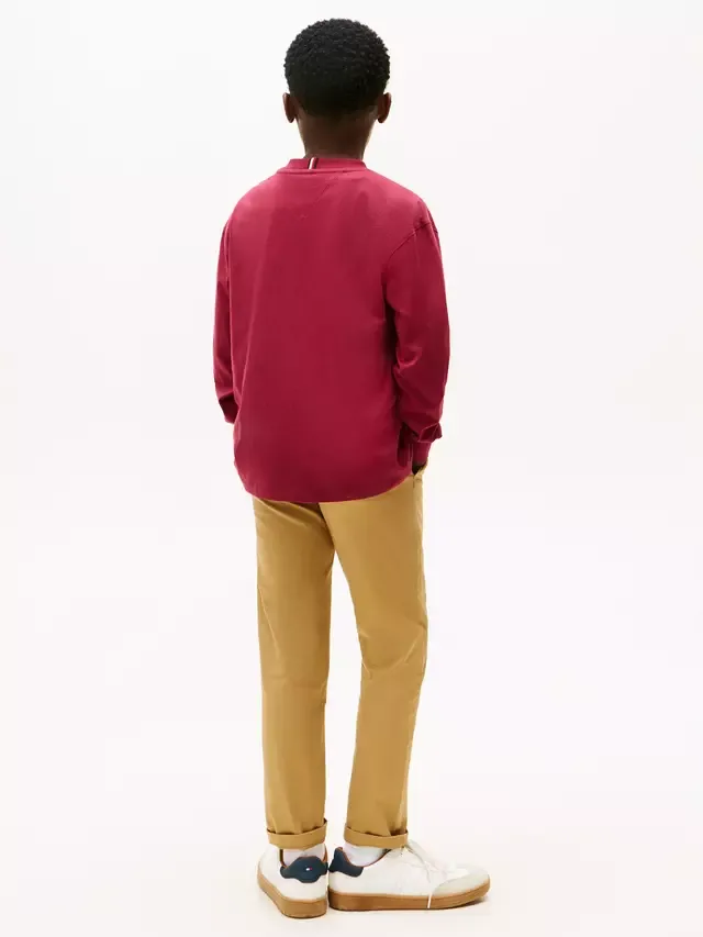 Детская футболка с длинными рукавами и логотипом Tommy Hilfiger, Rich Cherry — фото 2