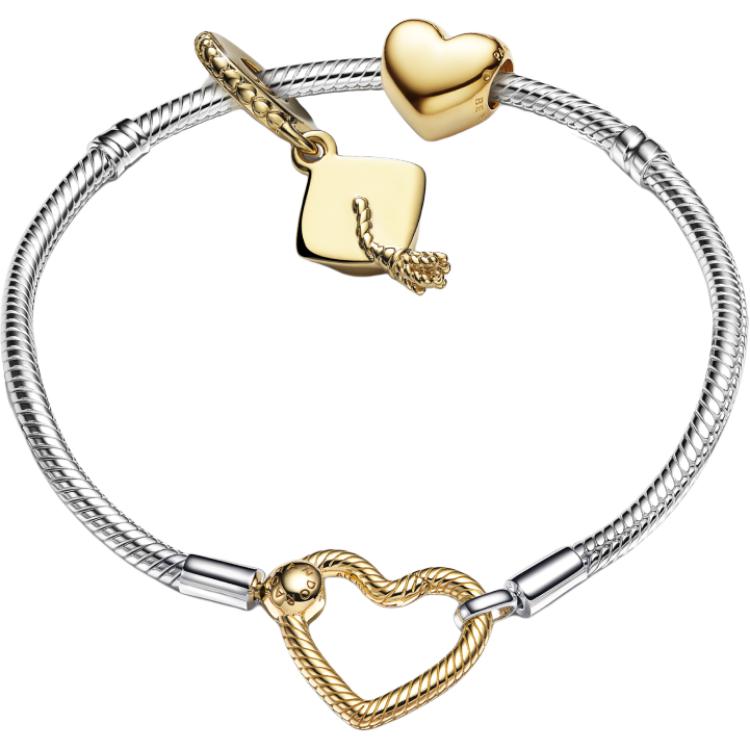 

Pandora Позолоченный медный серебряный сплав, 925 серебряные браслеты женские серебряные