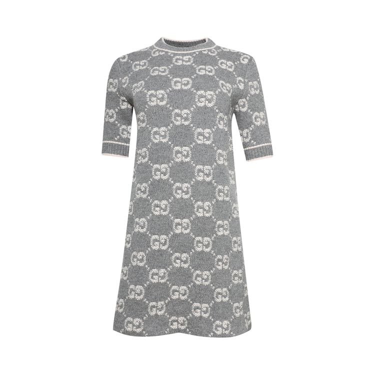 

Платье Gucci Wool Boucle Jacquard Dress Grey/Ivory, серый