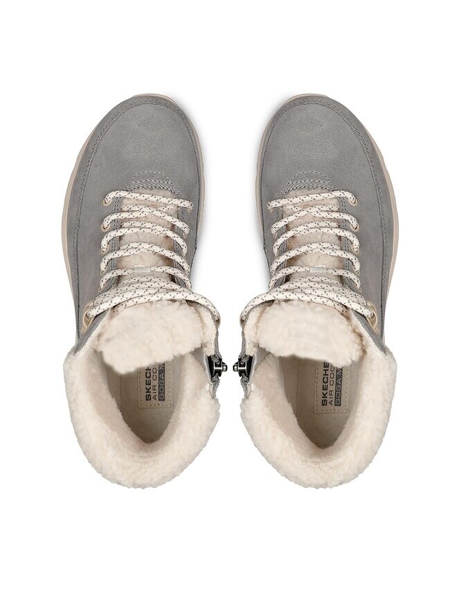 Ботинки женские Skechers Glacial Ultra Woodlands на плоской подошве, серый — фото 4