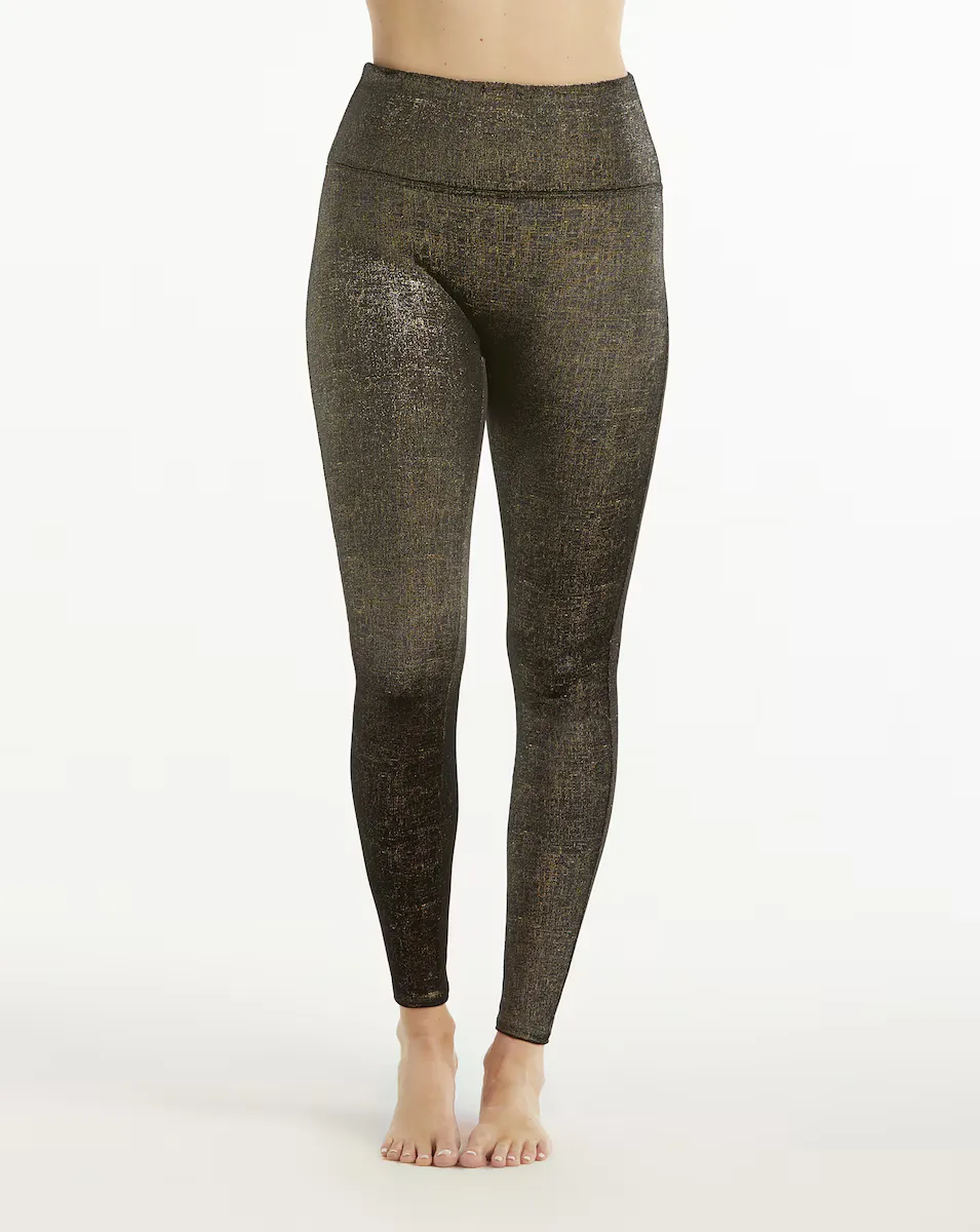 

Женские леггинсы из блестящего бархата, моделирующие фигуру Spanx, золотой