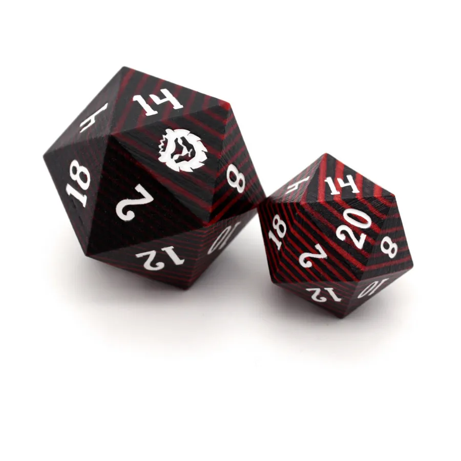 

33мм d20 - Узумаки, Wood and Metal Dice (Dice Envy)