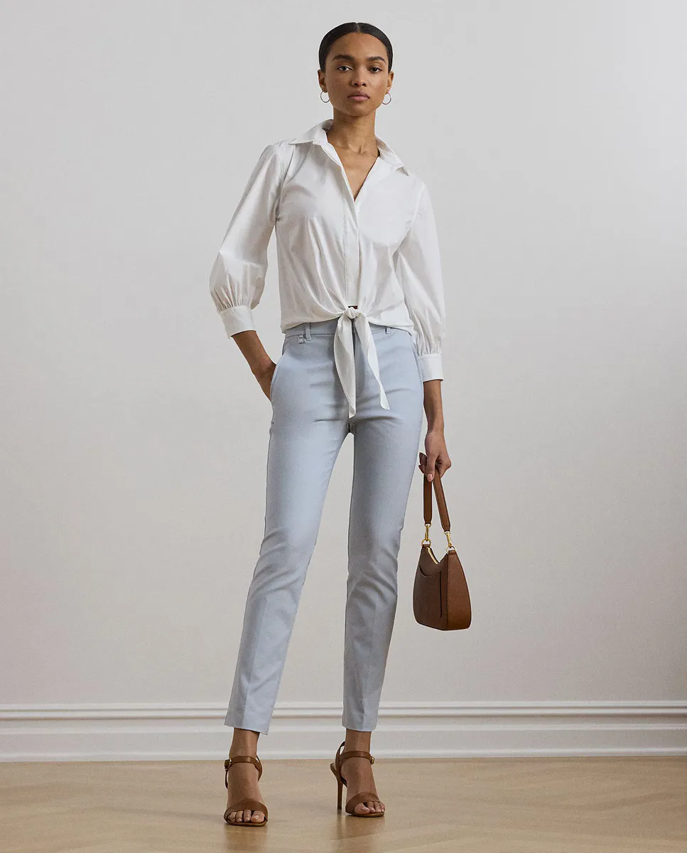 

Женская рубашка из смесового хлопка Lauren Ralph Lauren, белый