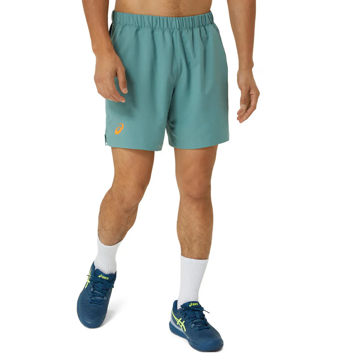 

Короткие теннисные шорты Asics Men's Court 7IN, зеленый