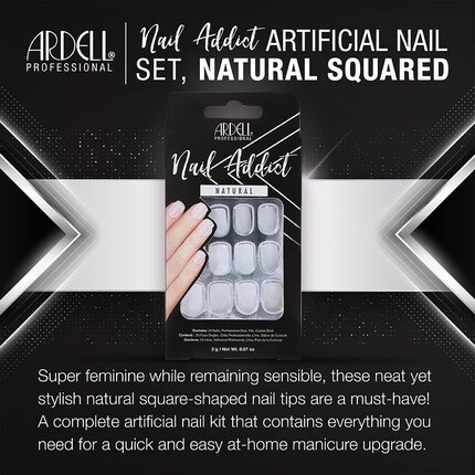 Nail Addict Натуральный Стиль Искусственные Ногти Салонные Качественные Типсы Для Дома Натуральный Квадрат, Ardell — фото 2