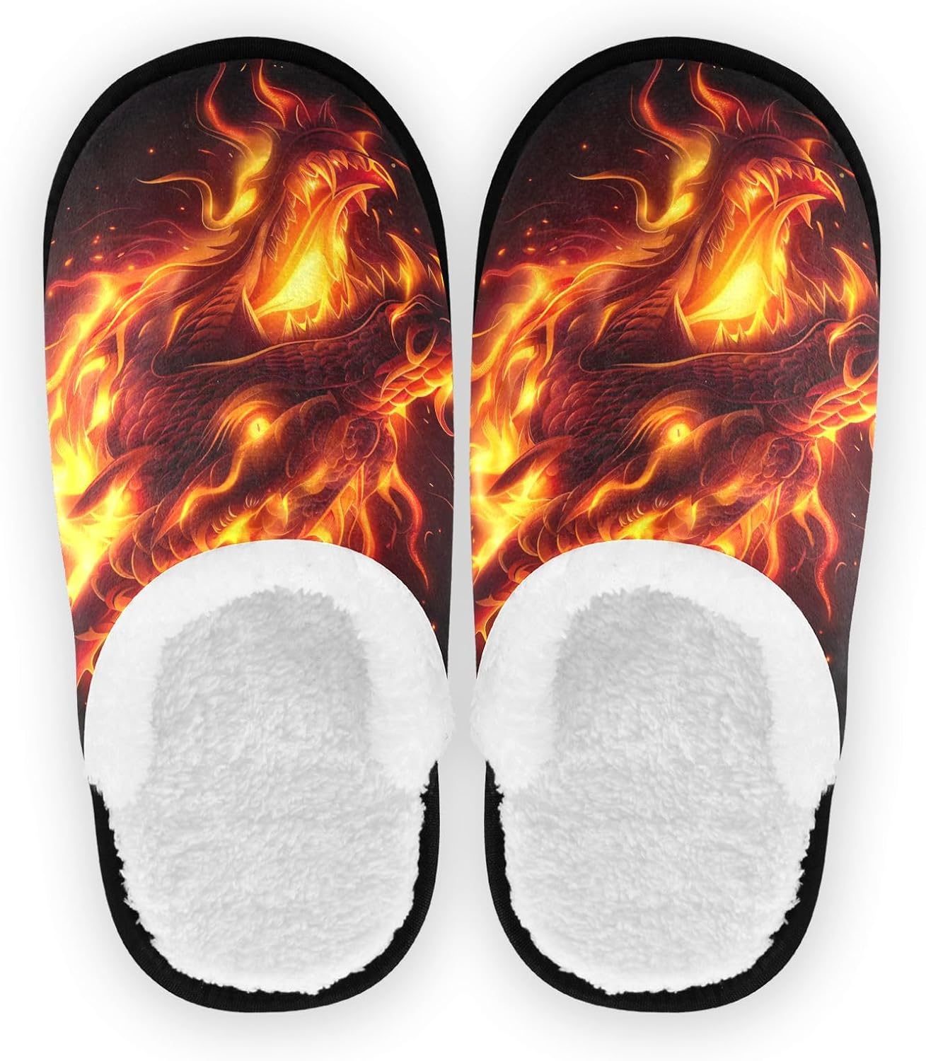 

Домашние тапочки UMIRIKO Gold Flame Dragon для женщин и мужчин, моющиеся, с противоскользящей подошвой, с сумкой для хранения для путешествий и спа 20856148, золотой