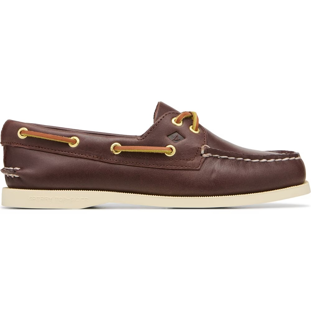 Подлинные оригинальные кожаные туфли-лодочки с двумя люверсами Sperry, коричневый — фото 2