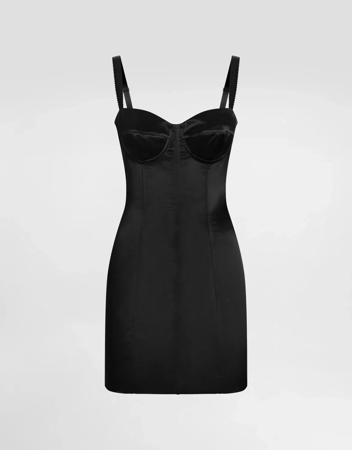 Платье из стрейч-сатина DOLCE & GABBANA, черный