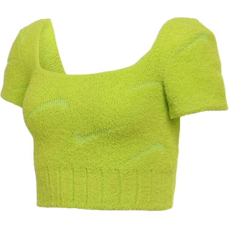 

Топ с квадратным вырезом и короткими рукавами Nike, зеленый