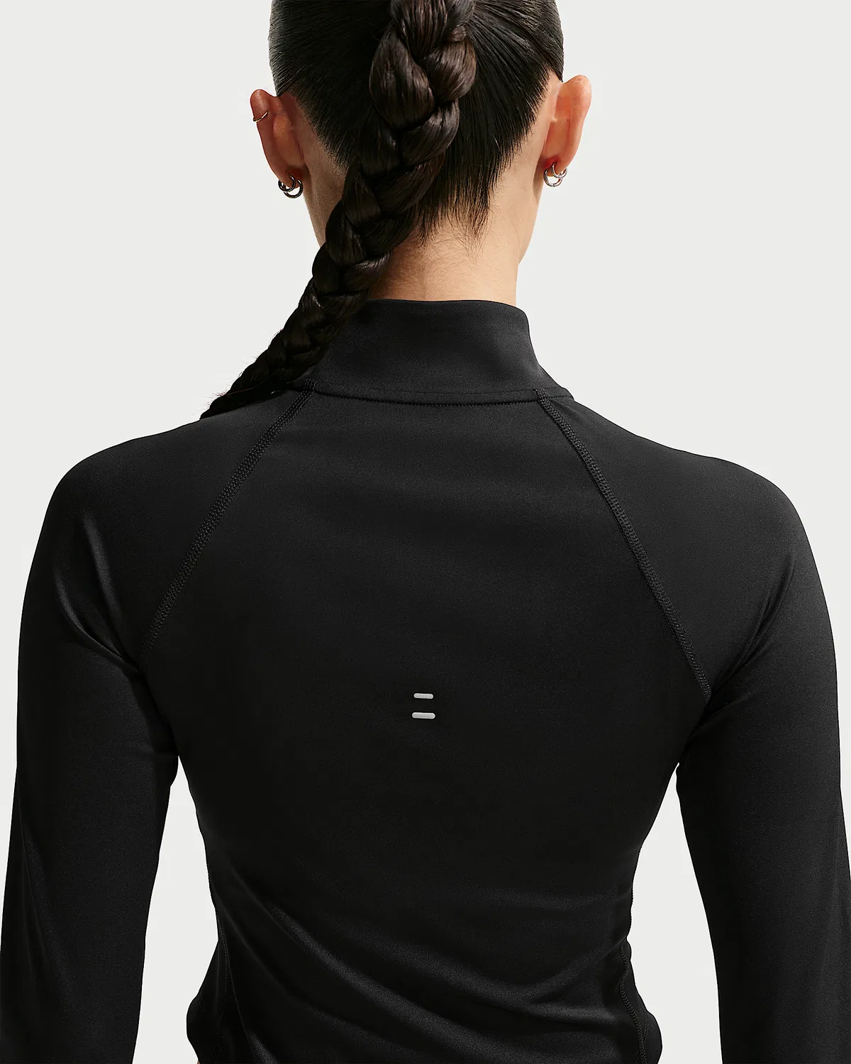 Женский топ для бега Nike Tempo Dri-FIT облегающий с полузастежкой-молнией, Black — фото 2