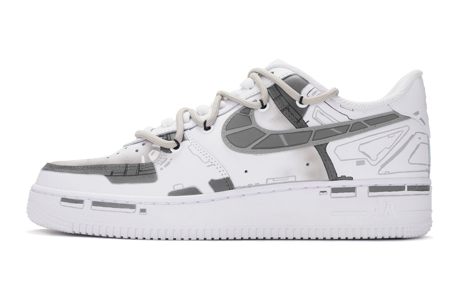 

Кроссовки Nike Air Force 1 Skateboard Shoes Women's Low-Top White Gray