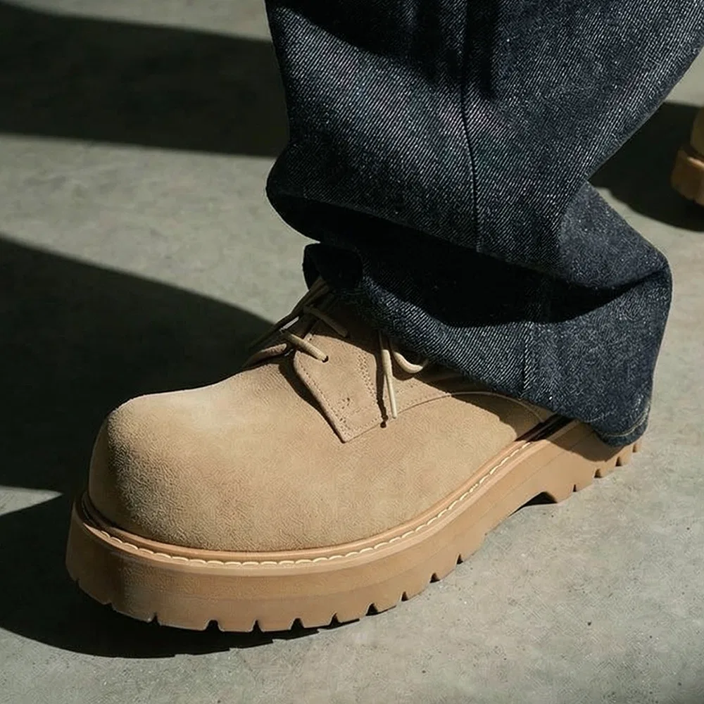 Мужские замшевые дерби Second.A_V2 Balloon Toe Casual песочные от Firenze.A