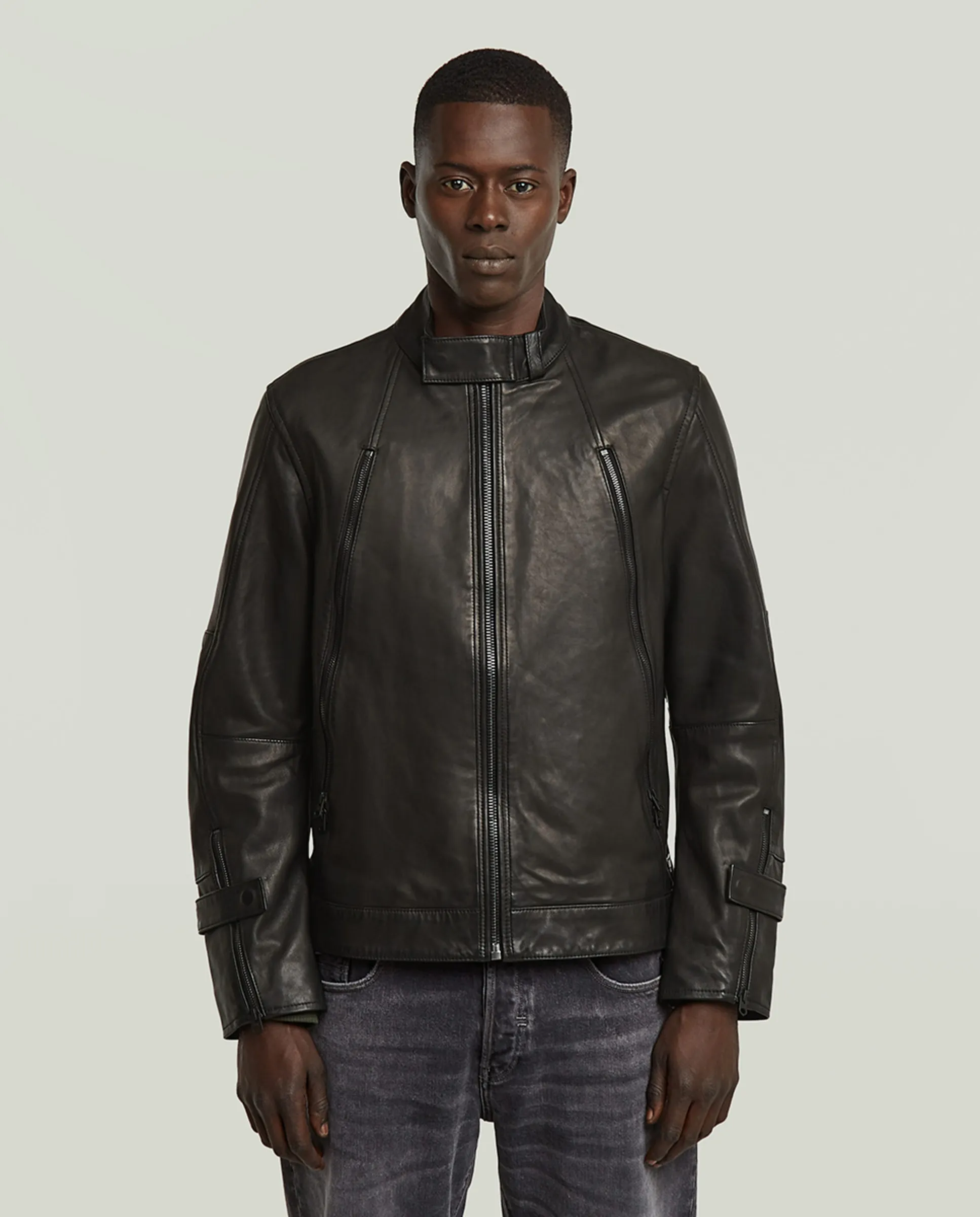 

Кожаная куртка мужская G-Star, черный