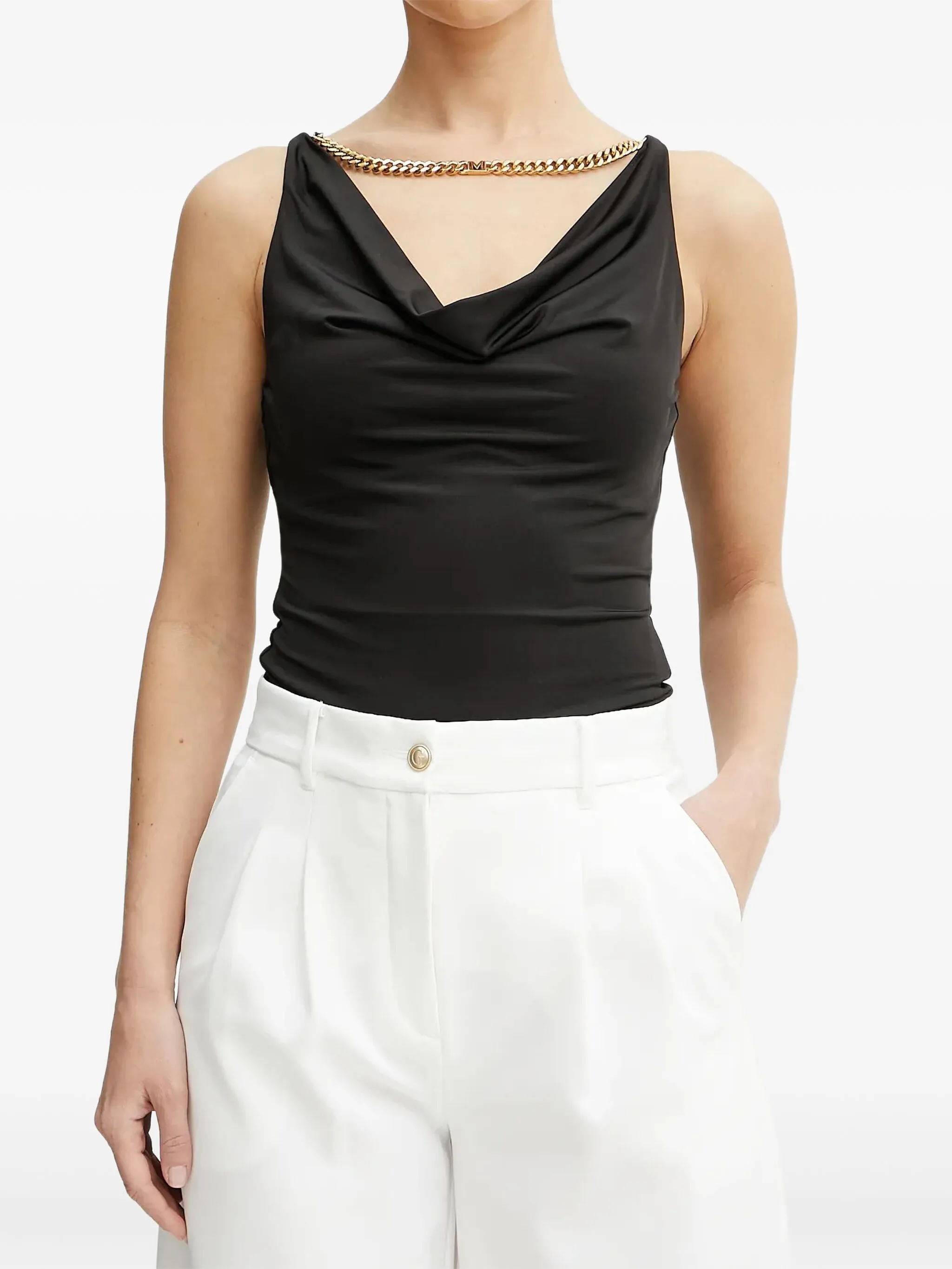 

Топ с воротником-хомутом Guess Usa, черный