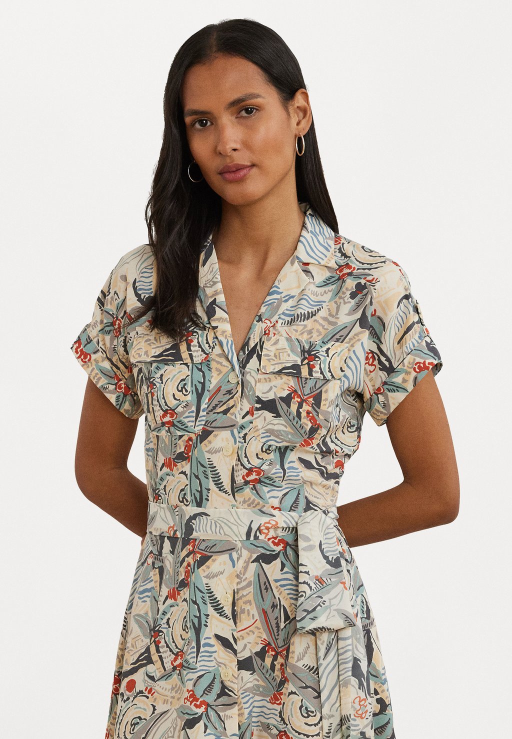 

Платье-рубашка POLYESTER DRESS Lauren Ralph Lauren, кремовый