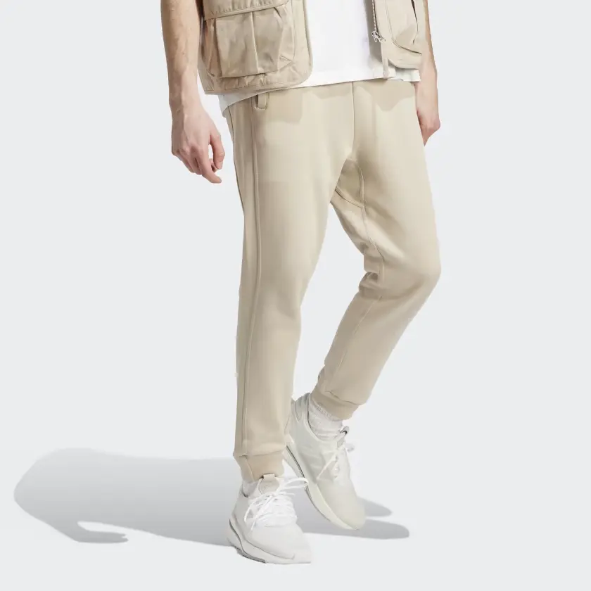 Спортивные брюки Lounge Knit мужские бежевые Adidas, бежевый — фото 2