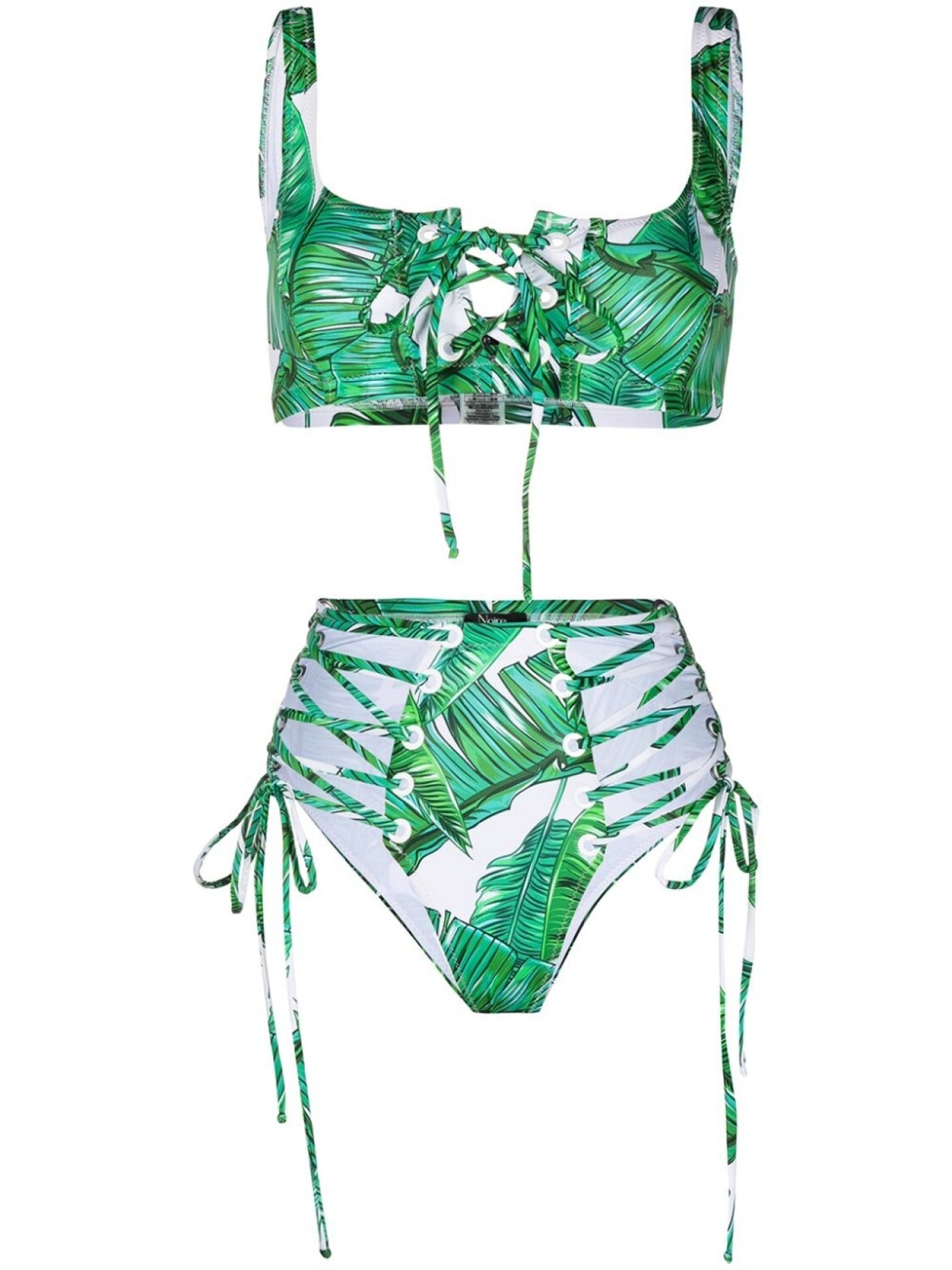 

Noire Swimwear плавки бикини Jungle с завышенной талией, зеленый