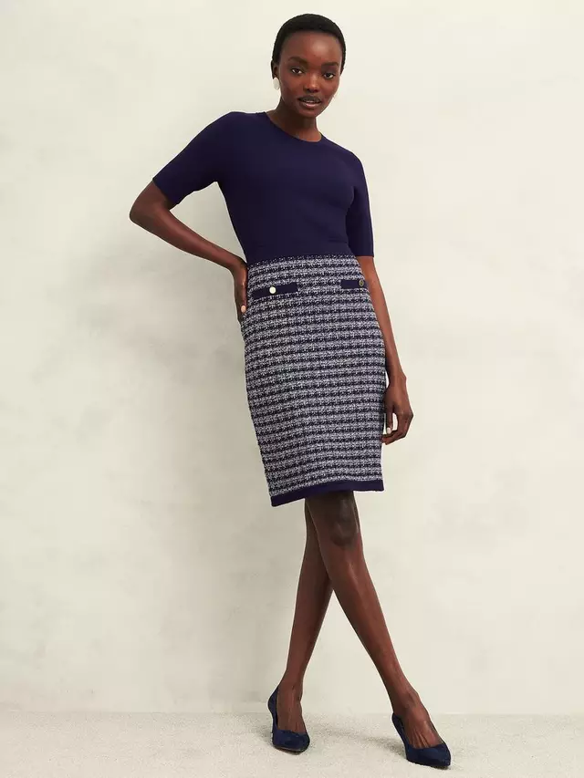 

Платье Hobbs Petite Audra Tweed, цвет midnight/ivory