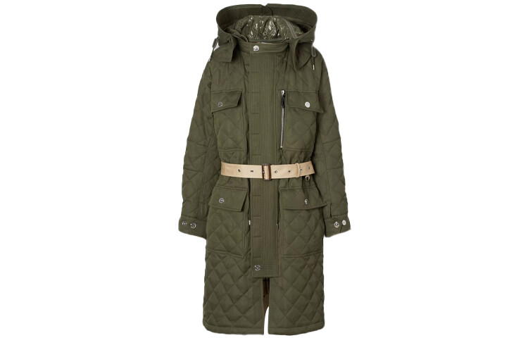 Пальто-парка Burberry мужское оливково-зеленое