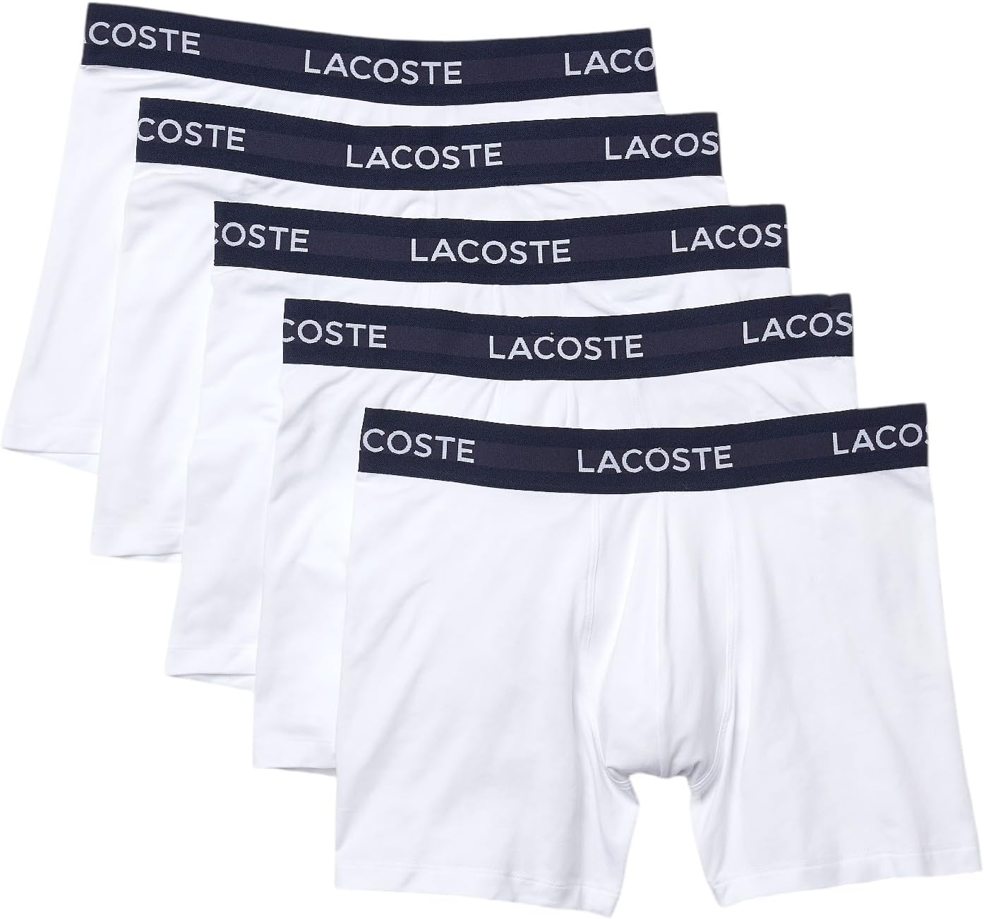 

Lacoste мужские хлопковые эластичные боксеры Essentials, 5 штук, White (New)