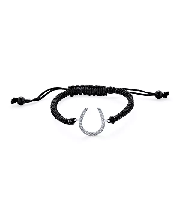 

Браслет-Цепочка «На удачу» с подковой и кубическим цирконием из стерлингового серебра Bling Jewelry, silver