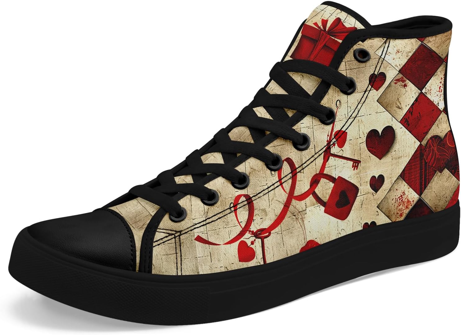 

Высокие кеды для мужчин и женщин - романтический дизайн, стильные повседневные кроссовки для прогулок, модный подарок для любимого Coolcustomize, коричневый