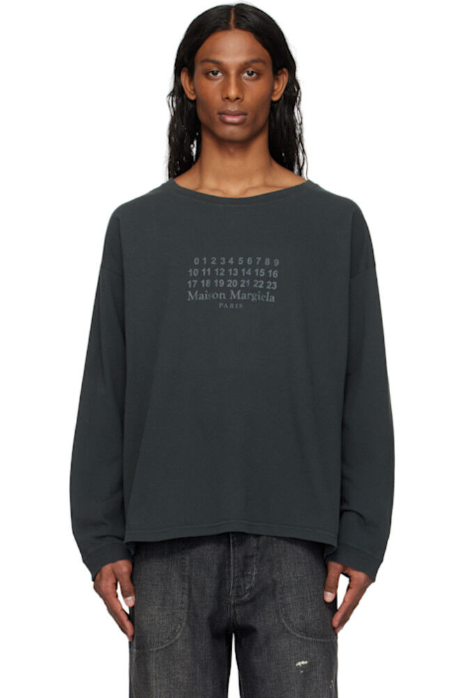

Черная футболка с логотипом Maison Margiela