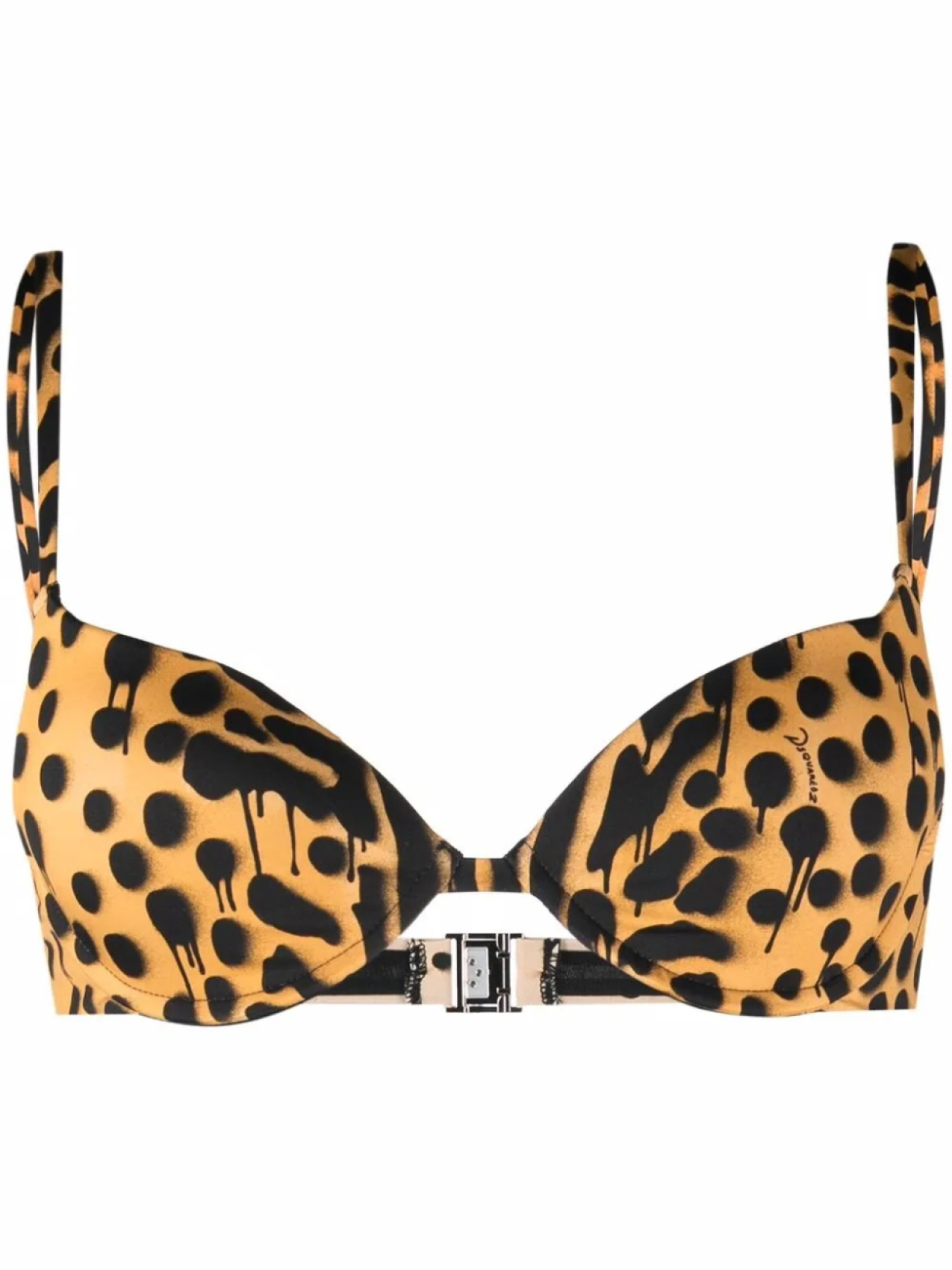 

DSQUARED2 лиф бикини с леопардовым принтом, черный