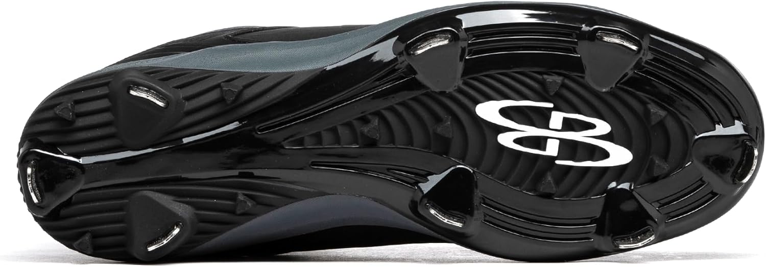 Бутсы Boombah Viper Pro для мужчин с металлическим шипом средней высоты - несколько вариантов цвета - разные размеры, черный/угольный — фото 2