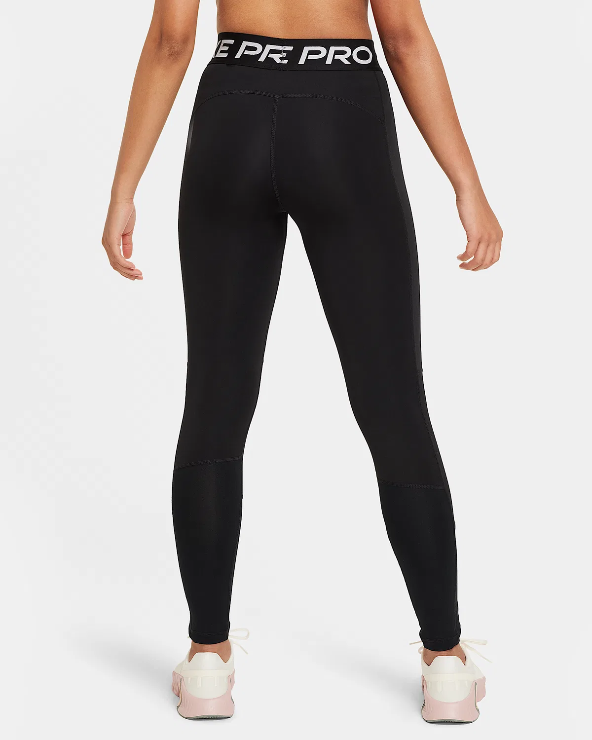 Детские леггинсы Nike Pro Dri-FIT для девочек, Black/White — фото 2