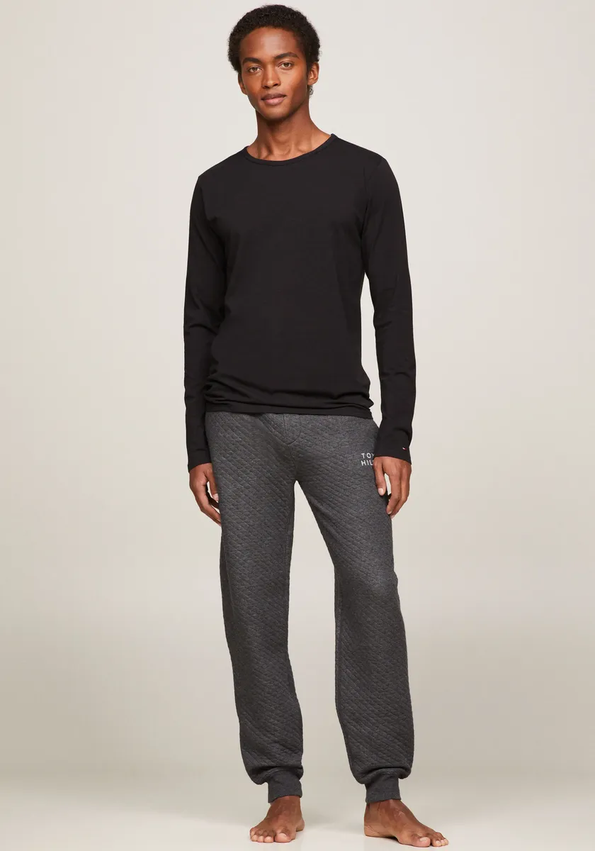 Футболка Tommy Hilfiger Underwear "3P LS Tee" с фирменной этикеткой, черный — фото 4