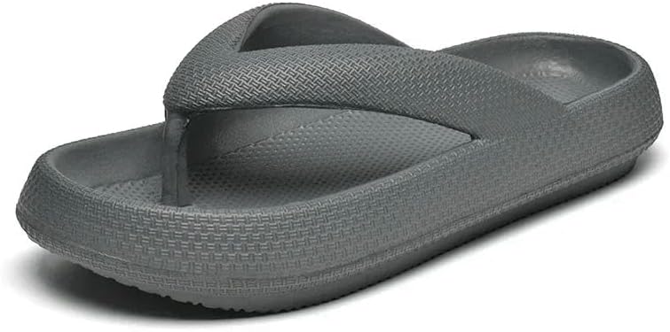 

Женские и мужские летние повседневные шлепанцы с нескользящей мягкой подошвой из ЭВА, толстая подошва, парные, больших размеров, для улицы и пляжа Dcehgew, серый