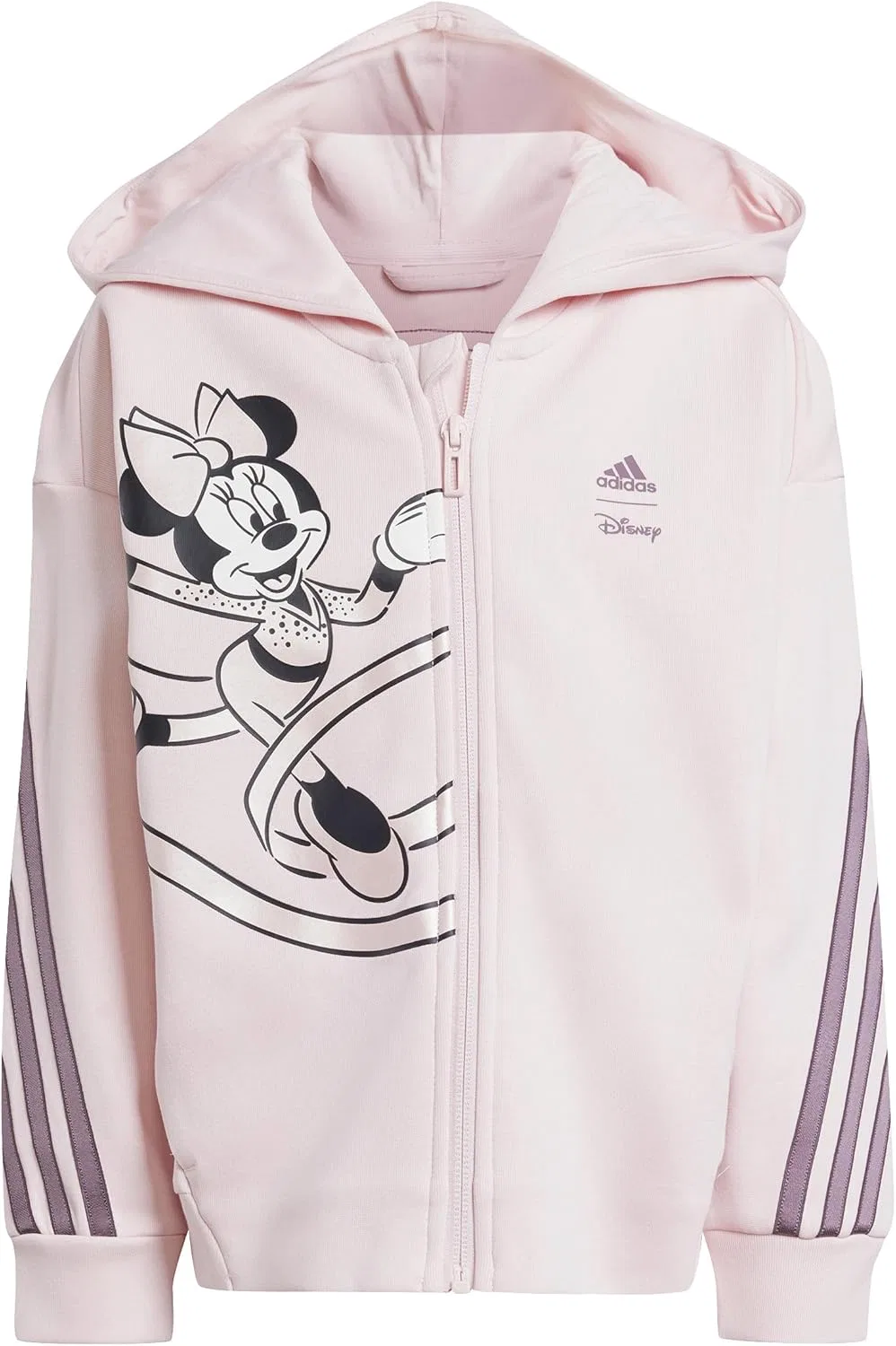 Детская куртка adidas с Минни Маус, Sandy Pink/Shadow Fig/Off White — фото 3