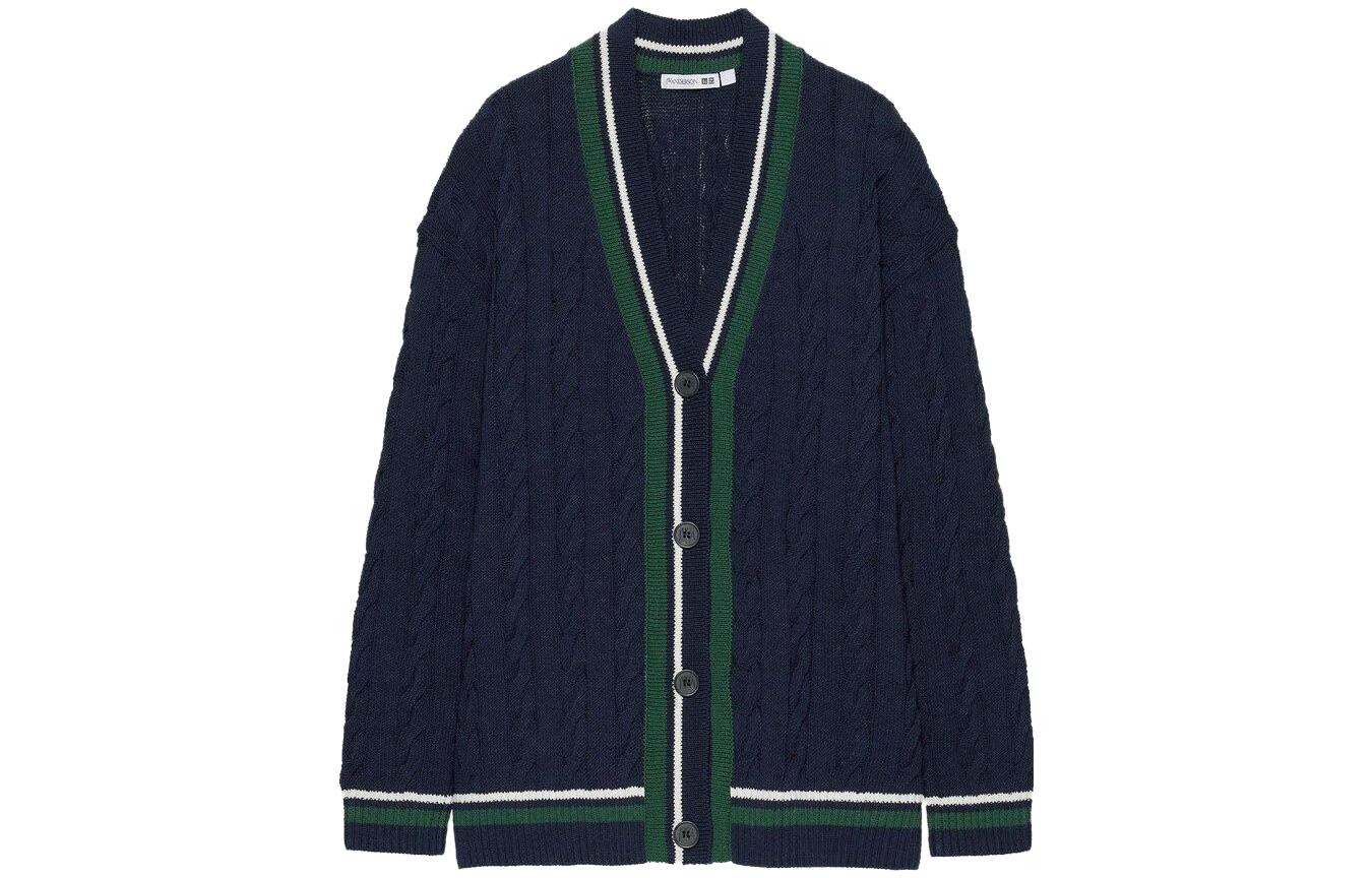 JW Anderson SS23 Вязаный свитер Женский UNIQLO, темно-синий — фото 3