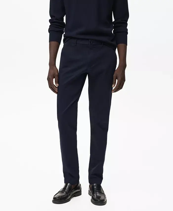 

Мужские брюки чино Barna Slim-Fit из твила Mango, синий