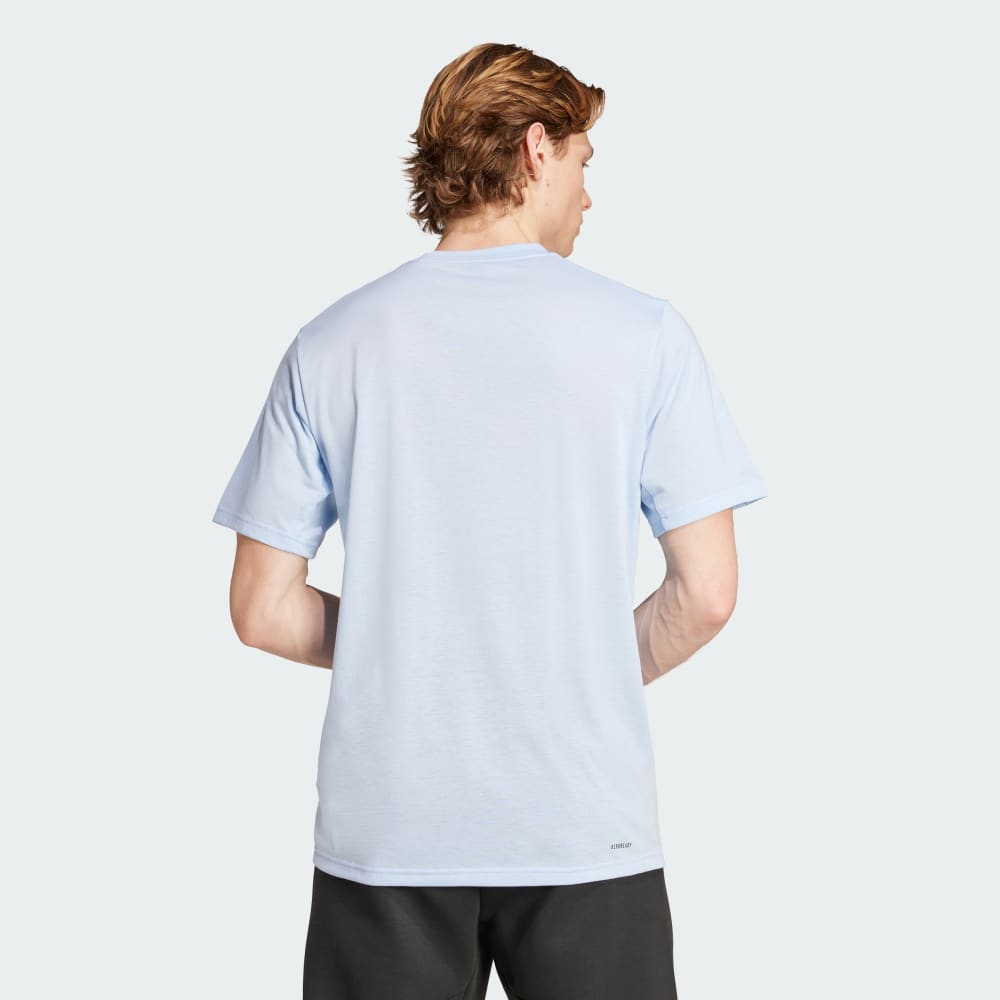 Футболка Adidas Train Essentials Feelready Training Tee, цвет Glow Blue/Black — фото 2
