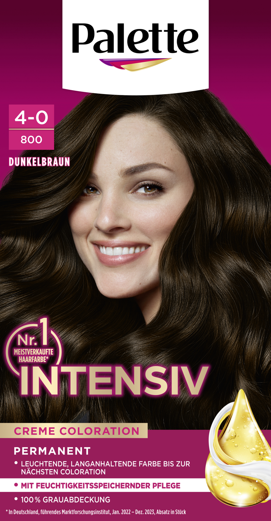 

Краска для волос Poly Palette Intensiv Creme Coloration 4-0800 Dunkelbraun