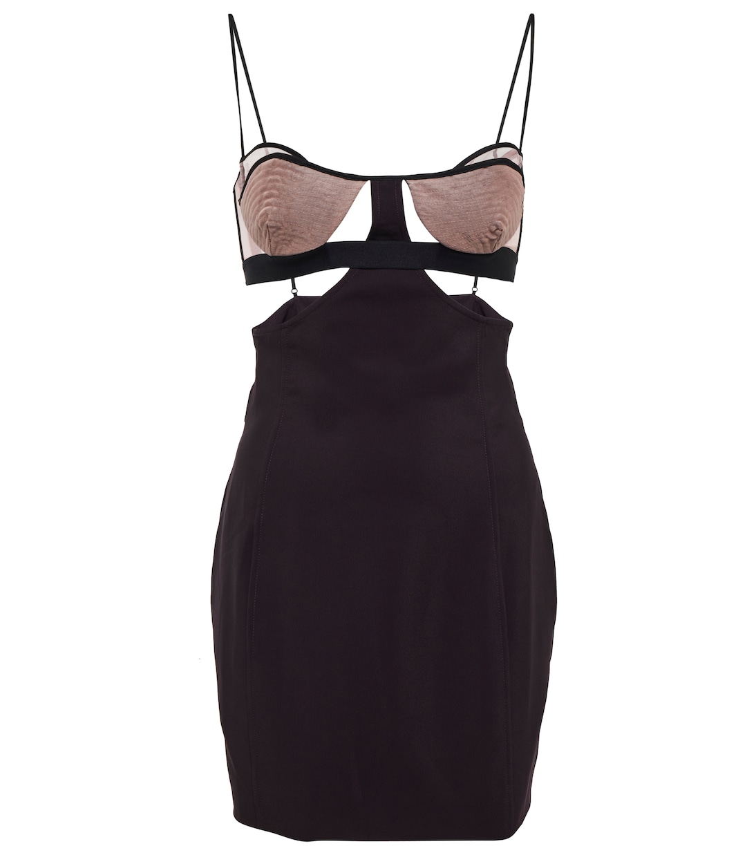 

Мини-платье с вырезами и сетчатыми вставками Nensi Dojaka, Aubergine Pink