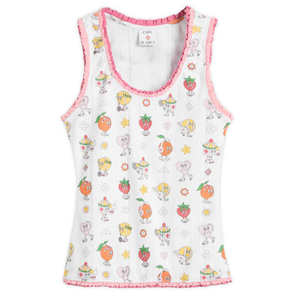 

Майка с ажурной оборкой Casablanca, мультиколор