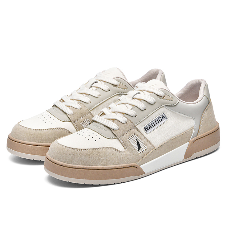 

Роскошная коллекция Trend, нескользящие и износостойкие, увеличивающие рост низкие кроссовки для скейтбординга для мужчин NAUTICA, White Black