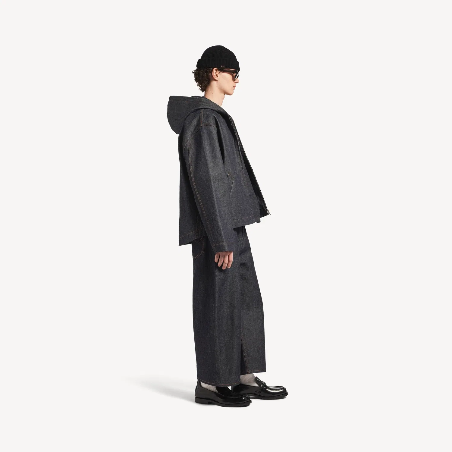 Мужская джинсовая куртка с капюшоном цвета сырого индиго Balenciaga — фото 3