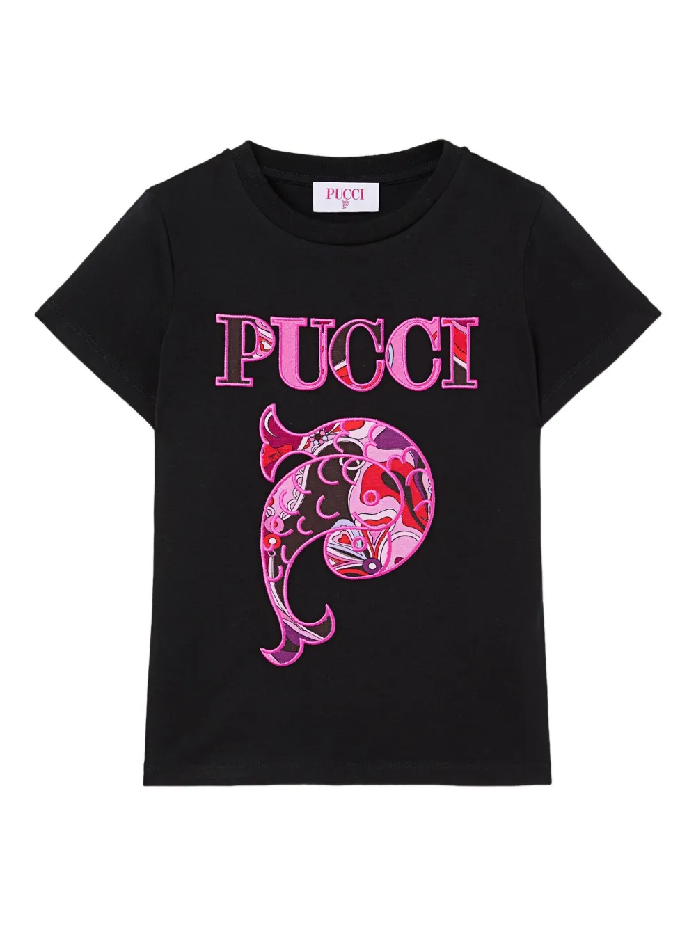 

Футболка с вышитым логотипом Pucci Junior, черный