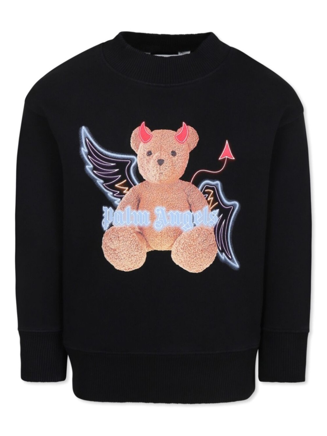 

Толстовка Palm Angels Kids с принтом медведя, черный